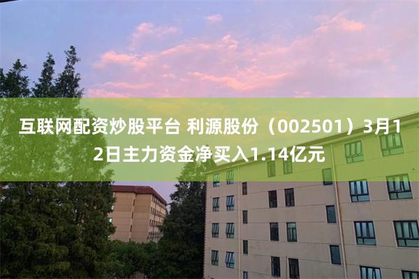 互联网配资炒股平台 利源股份（002501）3月12日主力资金净买入1.14亿元