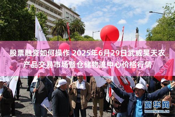 股票融资如何操作 2025年6月29日武威昊天农产品交易市场暨仓储物流中心价格行情